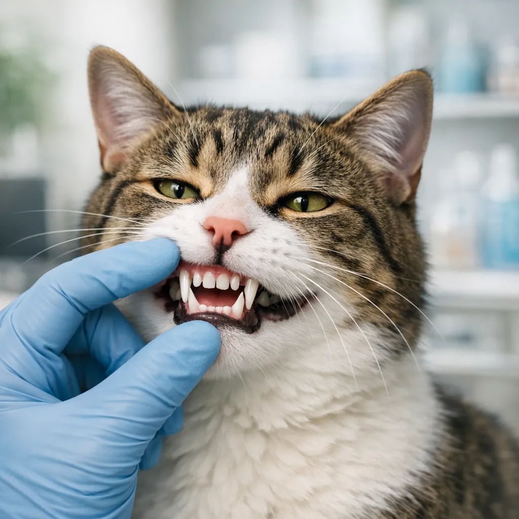 Pulizia denti gatto