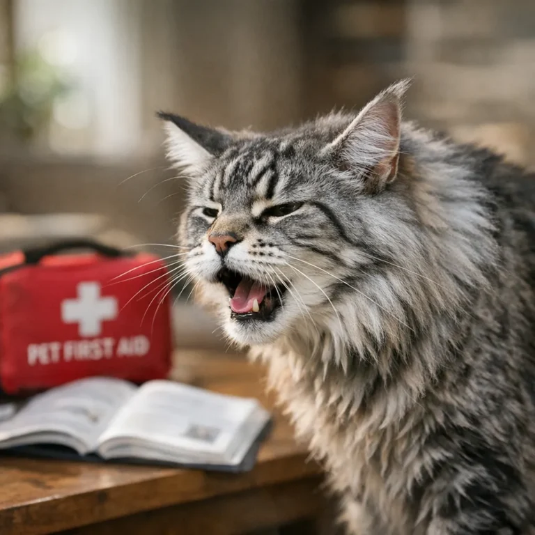 gatto tossisce come se stesse soffocando