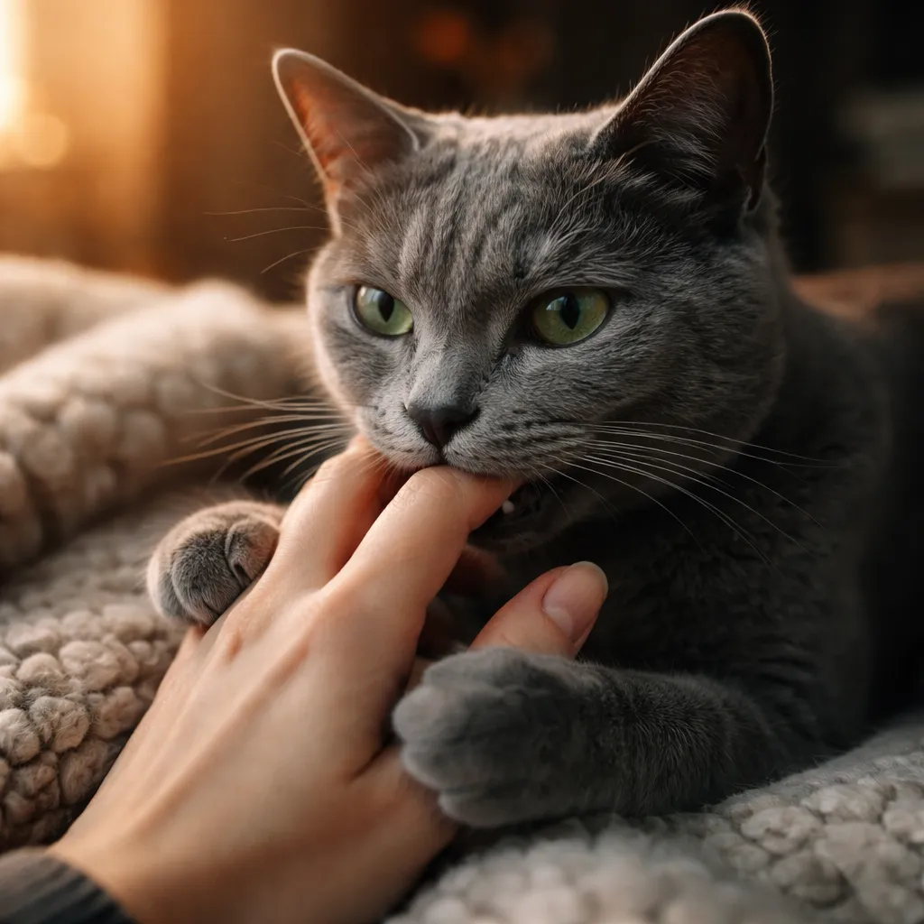 il gatto morde per affetto