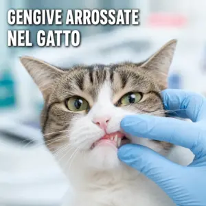 gatto con gengive arrossate