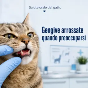 gatto con gengive arrossate
