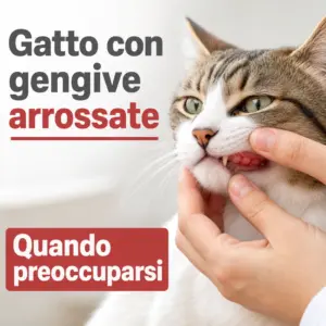 gatto con gengive arrossate
