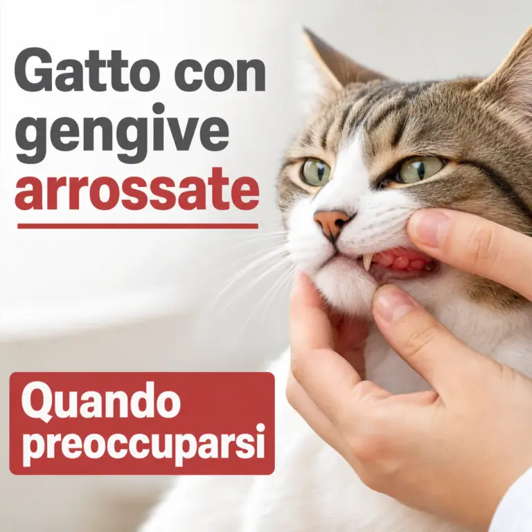 gatto con gengive arrossate